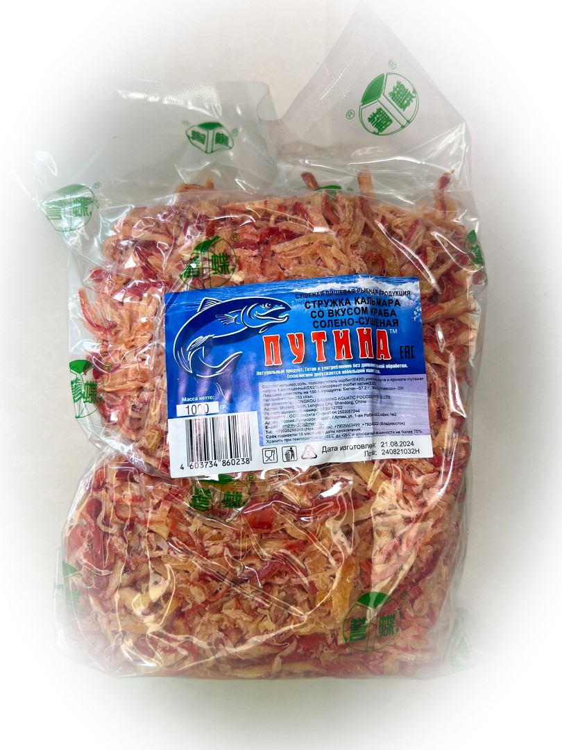Кальмар стружка со вкусом краба "Розовая" (ПУТИНА) в Раменском